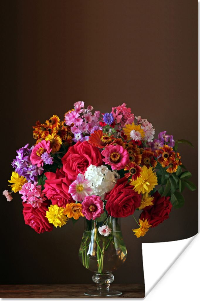 MuchoWow Poster Vase - Stilleben - Farben 20x30 cm - Papierdruck