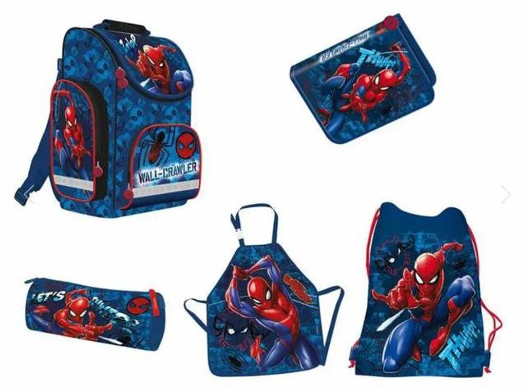 Schulranzen Set Marvel Spider-Man dunkelblau/rot 5 Teile Produktbild 