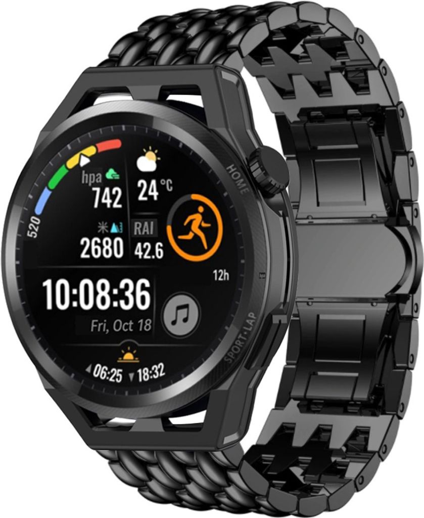 Strap-it Huawei Watch GT Runner Stahl-Drachenarmband (Schwarz)