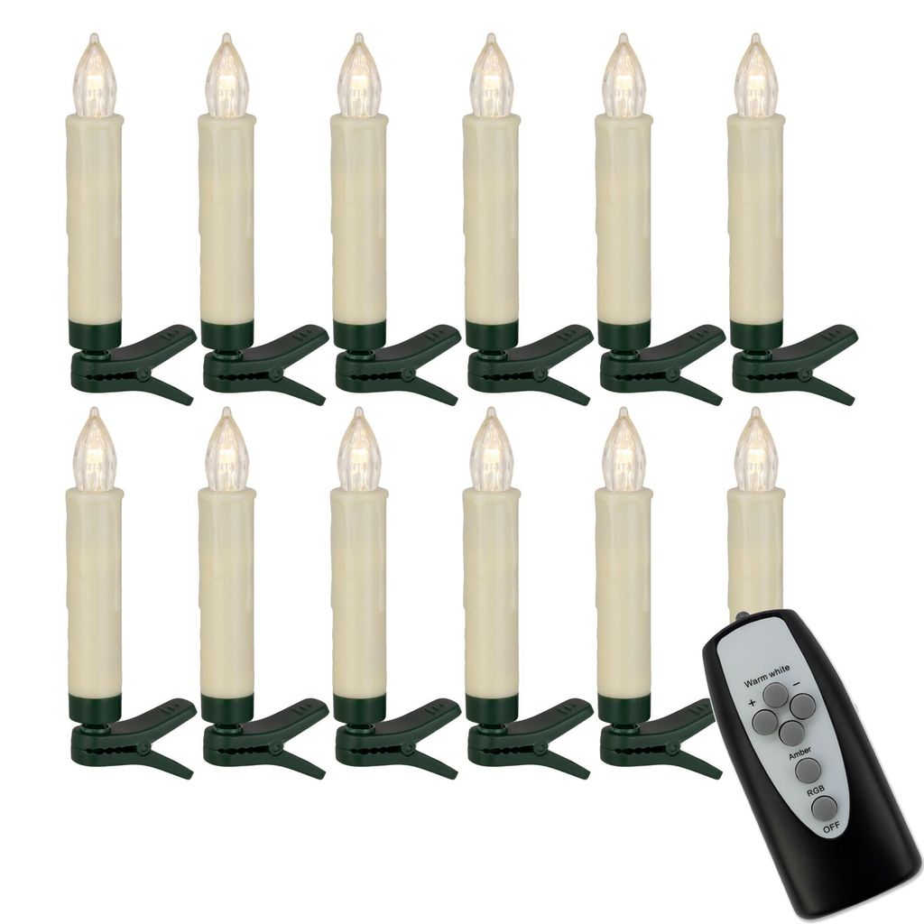 LED-Weihnachtsbaumkerzen ohne Kabel, 3-farb.dimmbar, Produktbild 