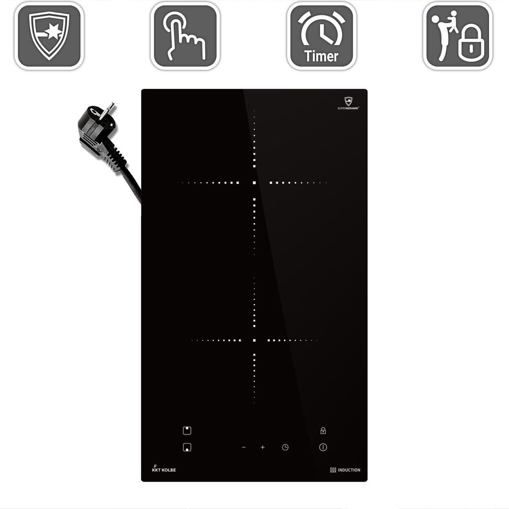 Plaque Induction 30 cm 3,3 kW 2 Zones de cuisson 9 niveaux Image du produit 