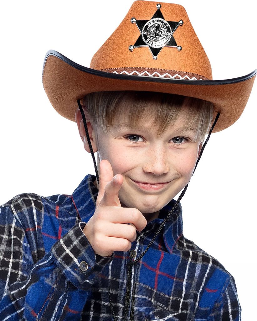 Sheriff-Kinderhut Cowboy-Hut braun Produktbild 1