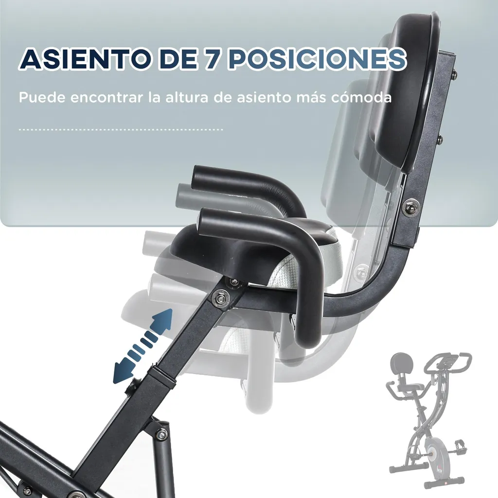 Vélo ergomètre robuste en acier avec selle réglable et antidérapant
