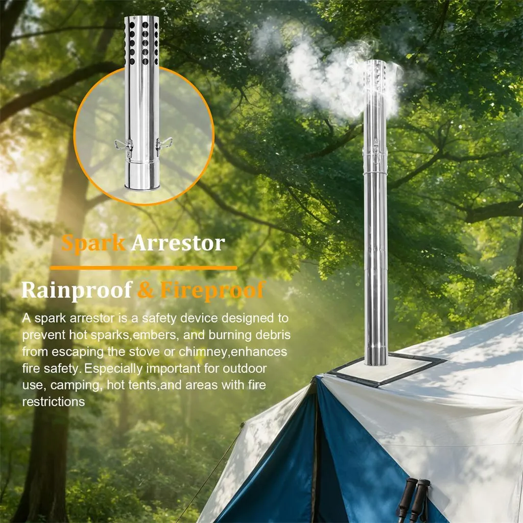 Poêle à Bois Inox avec 7 Conduits Modulables pour Chauffage Extérieur - 11