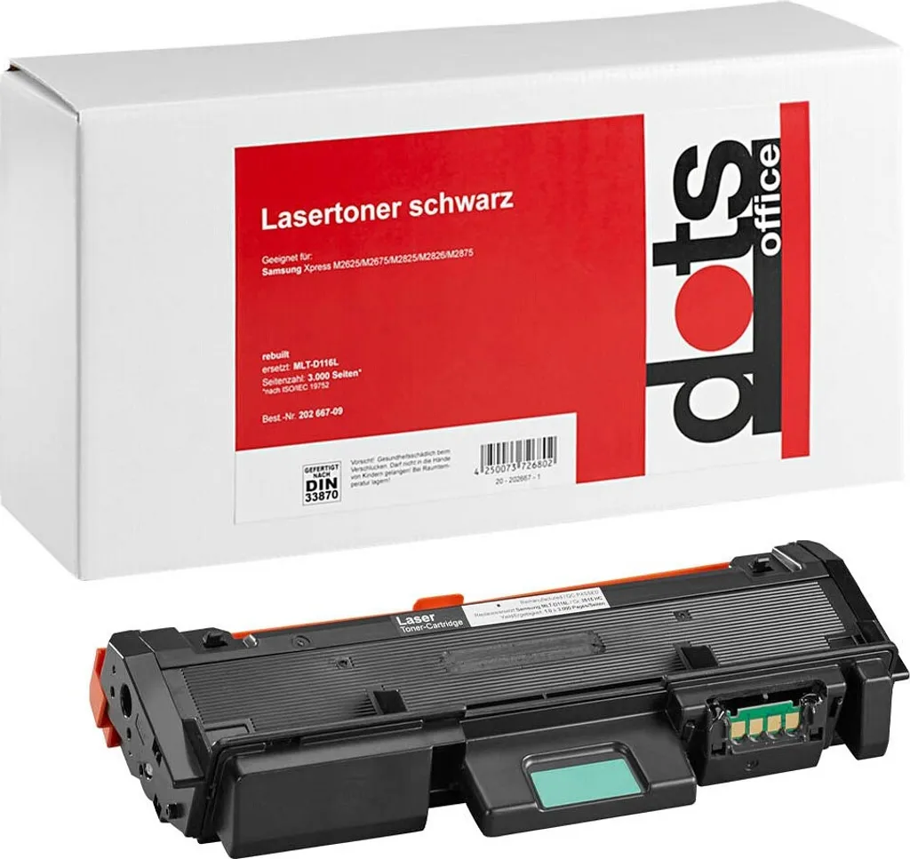 Toner Noir Dots 3515 Idéal pour Impression Bureautique Samsung MLT-D116L