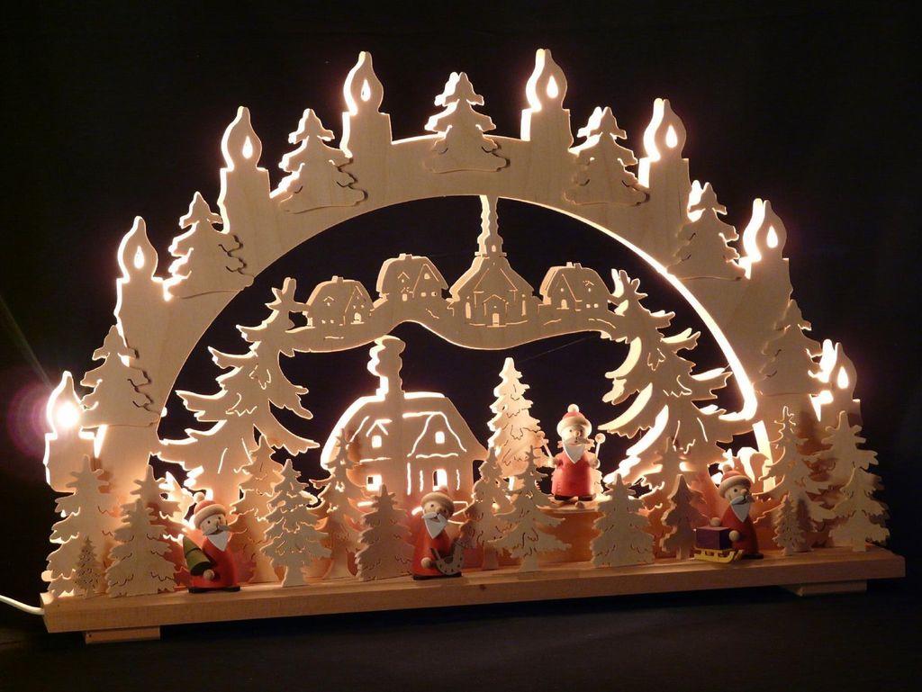 Original Erzgebirgischer Marken Schwibbogen Lichterbogen 70 x 43 cm S70-4_28