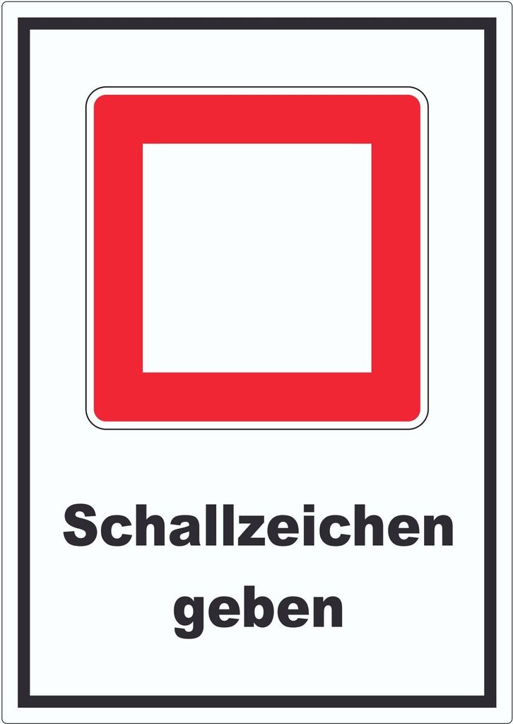 Schallzeichen geben Aufkleber mit Symbol und text Horn benutzen A3 (297x420mm)