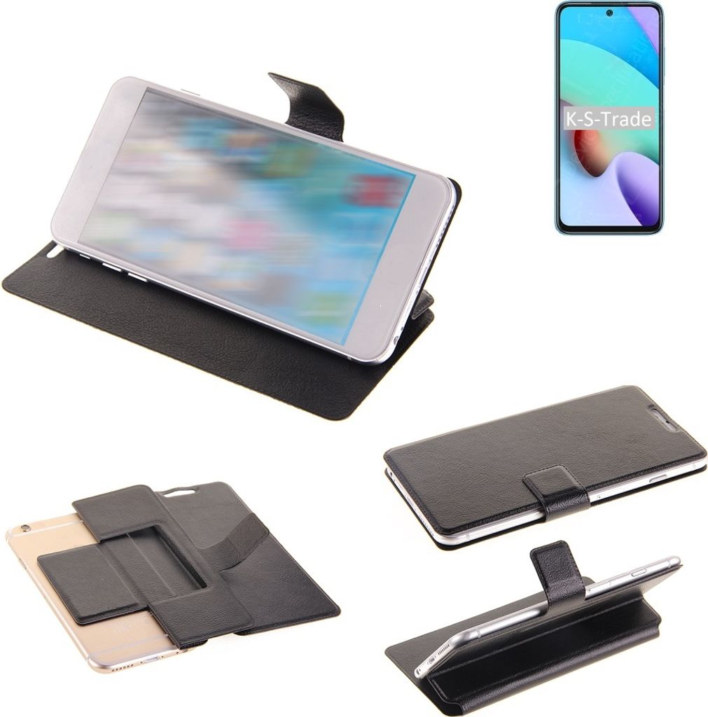 K-S-Trade Schutzhülle kompatibel mit Xiaomi Redmi Note 11 4G Schutzhülle Flip Cover Klapphülle Wallet Case Slim Handyhülle bookstyle schwarz