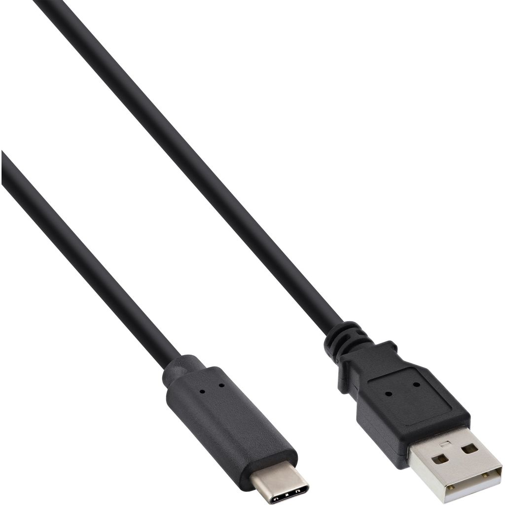 INLINE USB 2.0 Kabel Typ C Stecker an A Stecker schwarz 1m Produktbild 