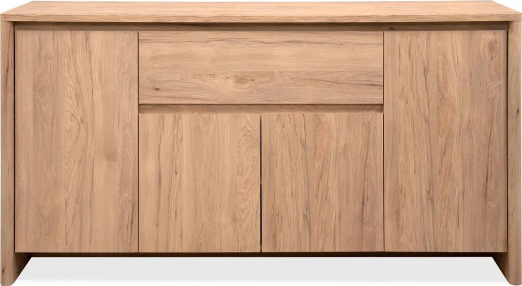 Optimisez votre espace avec le buffet 165 cm SOREN 4 portes effet bois