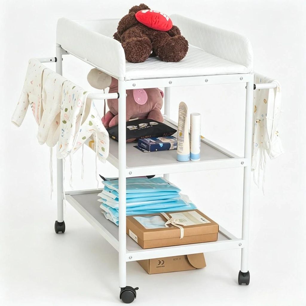 Table à langer bébé bureau de soins pour bébé auge roues Image du produit 