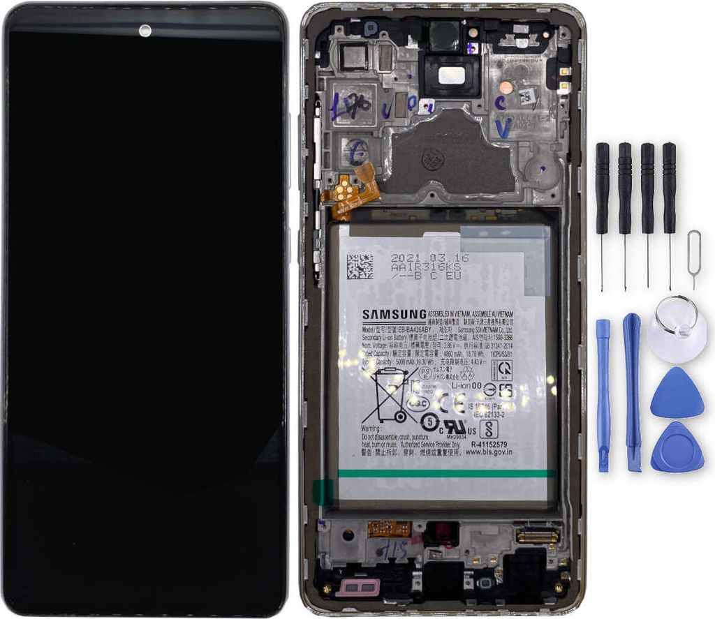 Samsung Display LCD Kompletteinheit für Galaxy A72 A725F GH82-25541D Weiß