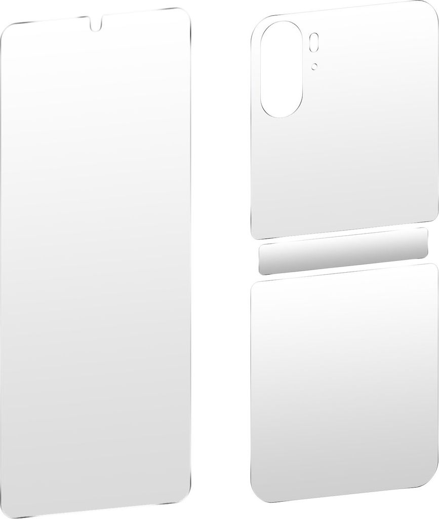 Avizar, Schutzfolie für Oppo Find N2 Flip Vorder- und Rückseitenfolie, Transparent