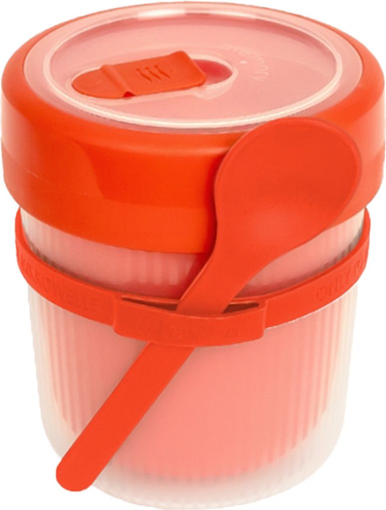 Thermotasse mit Löffel 0,5 l MEMORY B3, Farbe:Papaya Rot Produktbild 