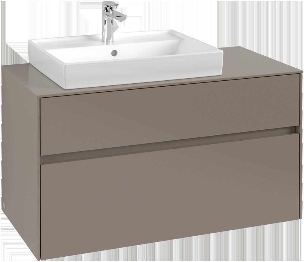 Villeroy & Boch Collaro Waschbeckenunterschrank, wandhängend, 2 Auszüge, Waschbecken links, 1000x548x500mm, C01700VQ