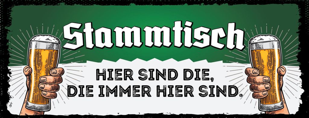 vianmo Blechschild 10x27 cm Stammtisch Weizen Biergläser