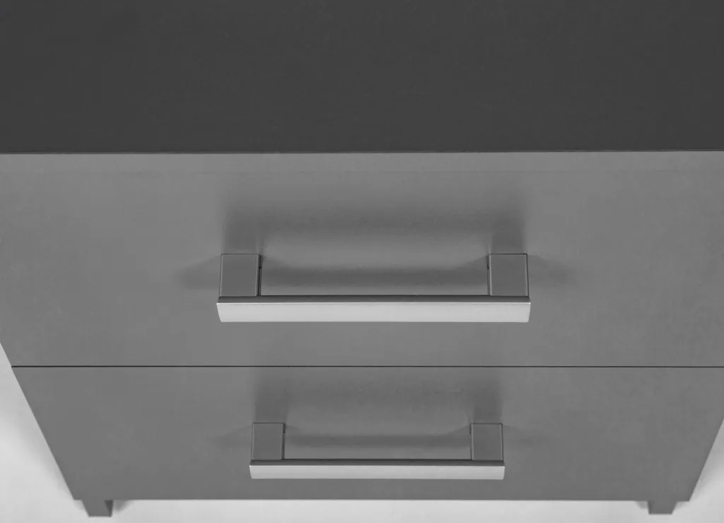 Elenzio Commode à 2 tiroirs gris graphite - Meuble de rangement compact - 4