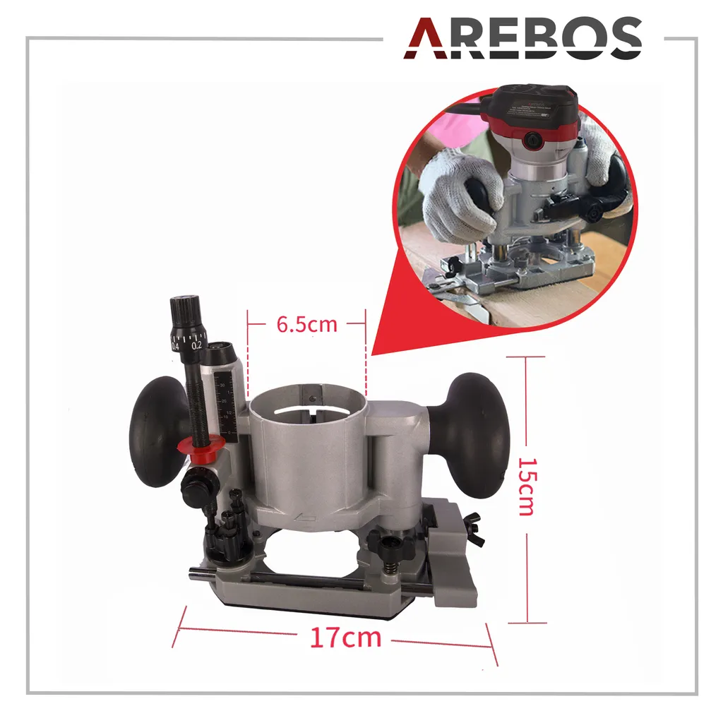 Défonceuse Affleureuse AREBOS 710W : combiné bois polyvalent 6 rapports