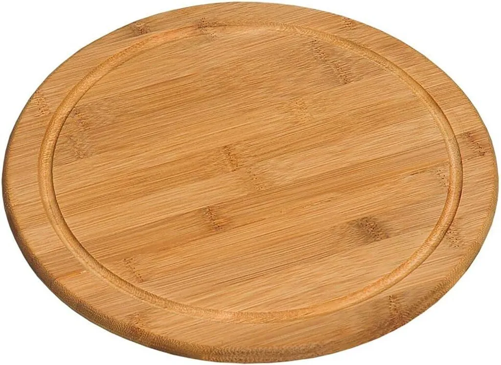 Relaxdays Tagliere per Pizza, Vassoio in Bambù, 30 cm, Piatto per