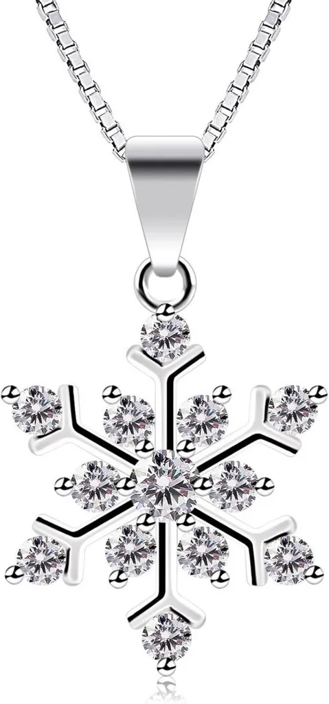 Collana Fiocco di Neve Argento 925 - Regalo San Valentino per Donna 45cm