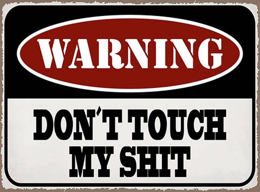 vianmo Holzschild 30x40 cm Warning don ́t touch my shit