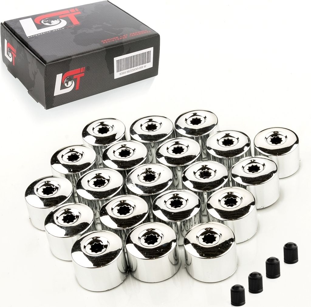 20x Schraubenkappen 17mm Abdeckkappen chromfarben für ALFA ROMEO LANCIA SUBARU