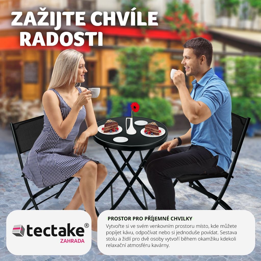Bistro set Düsseldorf skládací, pro 2 osoby Obrázek produktu 5