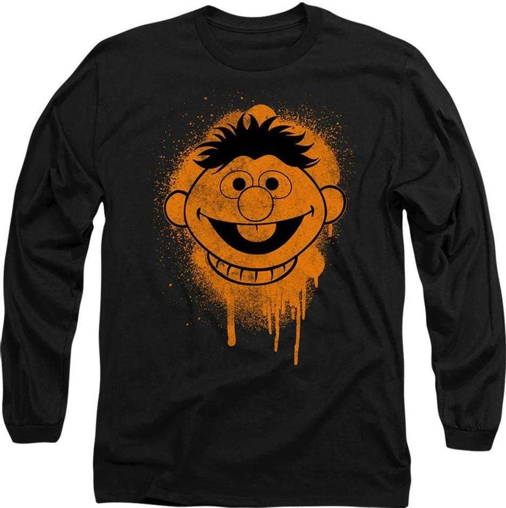 Sesame Street - "Spray Face" T-Shirt für Herren/Damen Uni, Langärmlig TV28149 (M) (Schwarz)