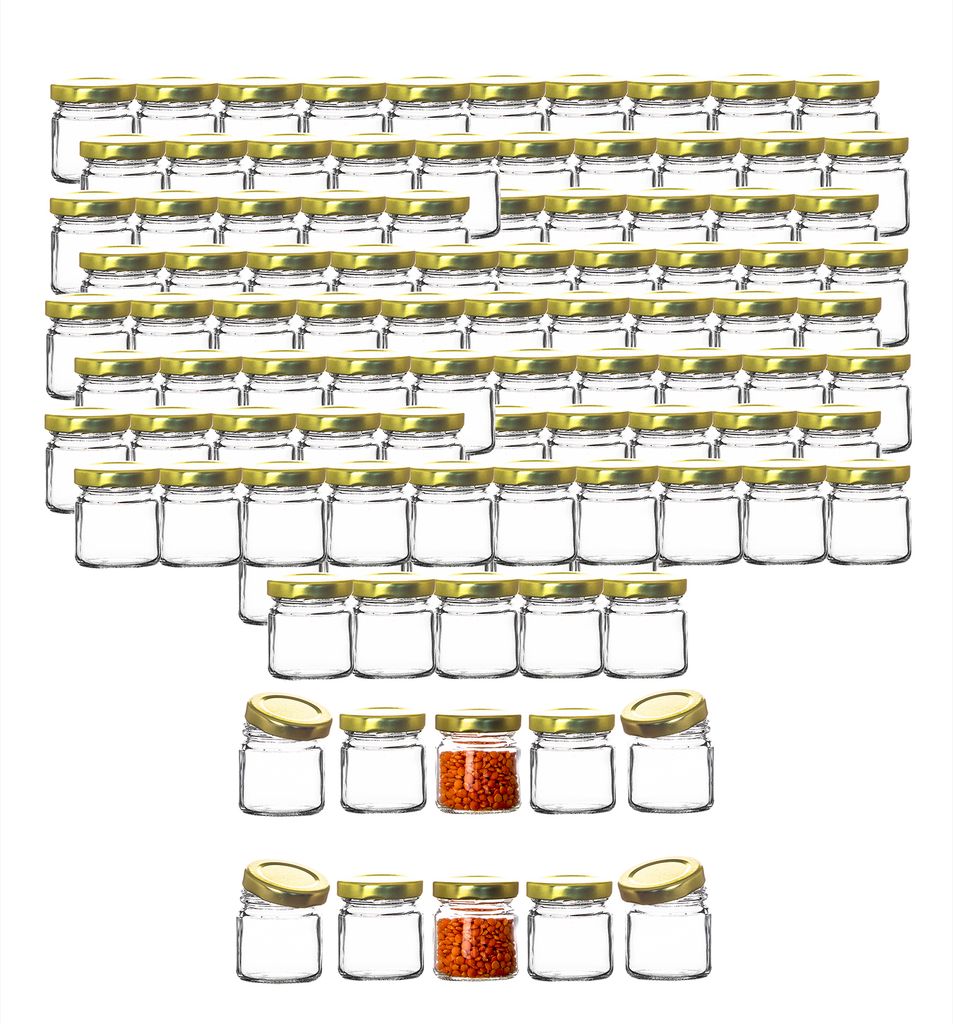 BigDean 100x Marmeladengläser 53 ml – Mini Einmachgläser Produktbild 