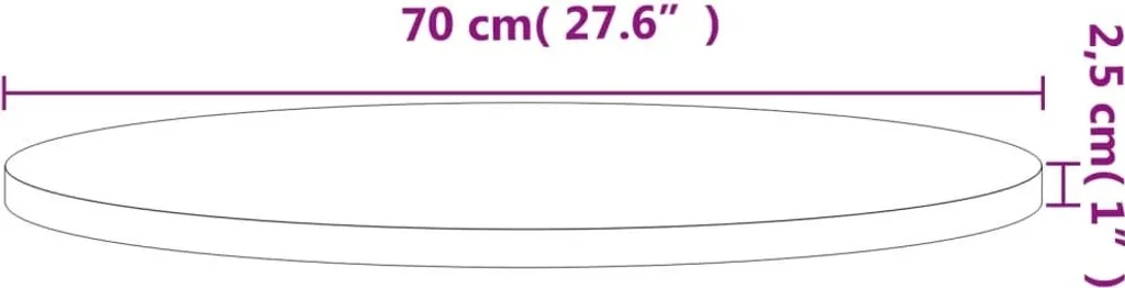 Piano Tavolo Ø70 cm Faggio Massiccio - Piano Rotondo per Tavoli Bar e Casa - 4