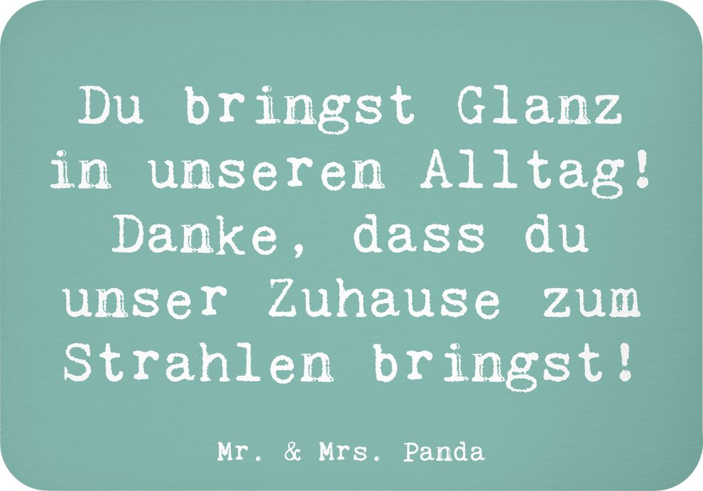 Mr. & Mrs. Panda magnet Spruch Glanz Putzfrau - Meeresbrise - Geschenk, Sauberkeit, Aufmerksamkeit, Reinigung, whiteboardmagnet, Danke, holzmagnet,...