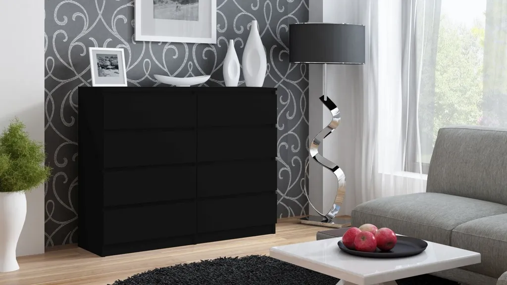 Commode large TAAVI noir - Solution pour manque de place et rangement - 6