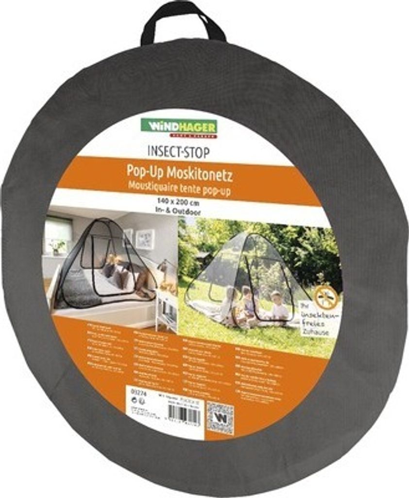 Insektenschutz Pop-Up Mosquitonetz anthrazit 140x200 cm Produktbild 3
