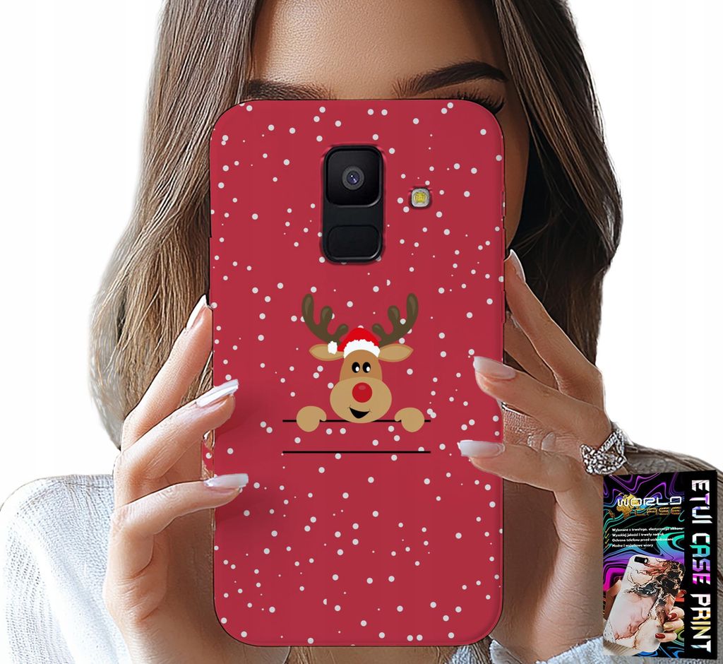 Etui Für Samsung A6 2018 - Weihnachten Rentier Weihnachten + Glas