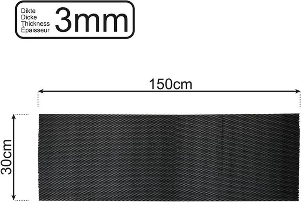 Anti Rutschmatte schwarz 150 x 30cm Werkzeugeinlage zuschneidbar Antirutschmatte AS