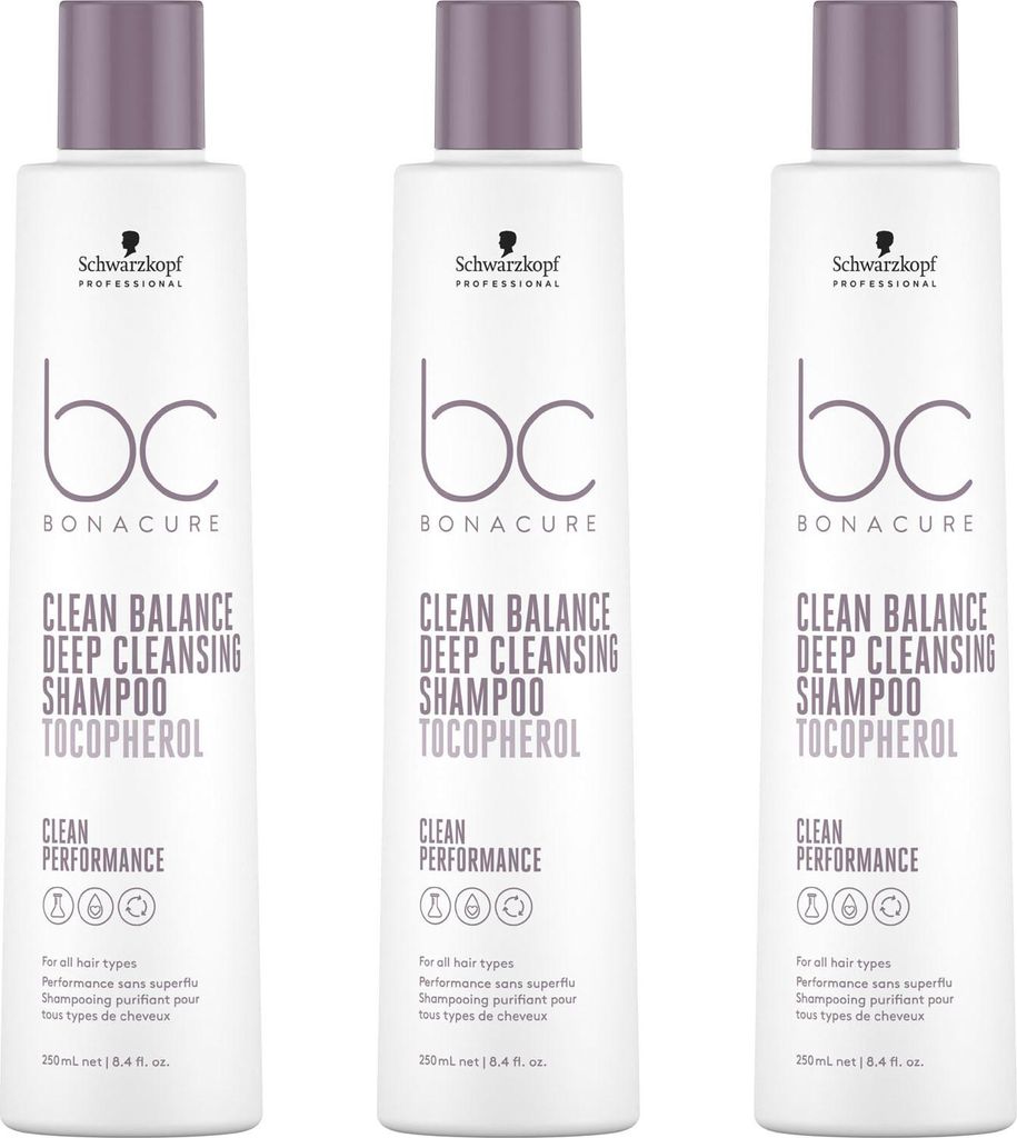 BC Bonacure Clean Balance Deep Cleansing Shampoo 3x250 ml