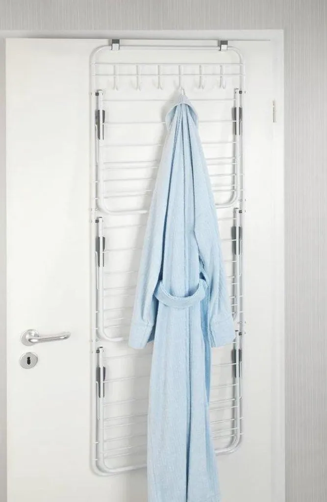 Sèche-linge suspendu peu encombrant avec ailes pliables et 6 clips