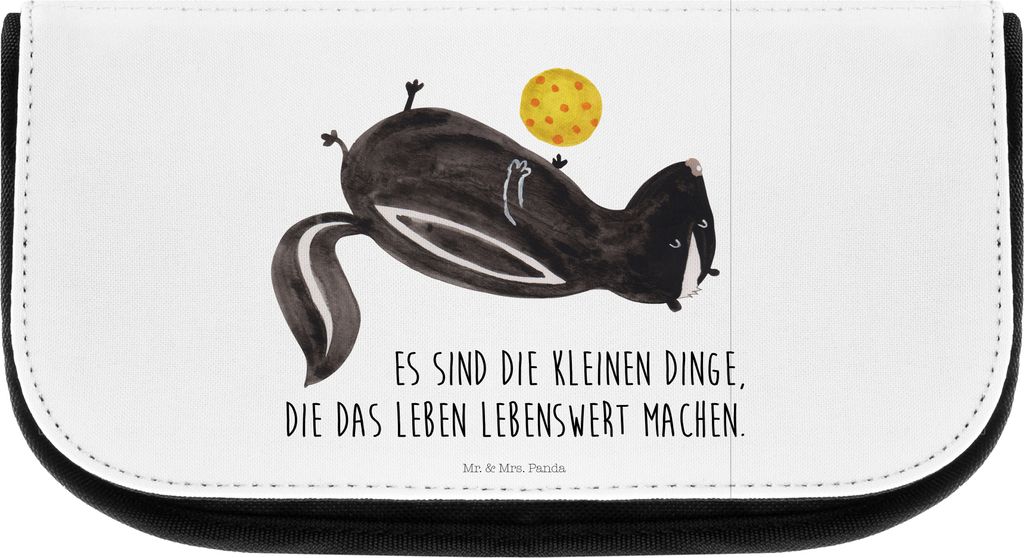 Mr. & Mrs. Panda kosmetiktäschchen Stinktier Ball - Weiß - Geschenk, Schminktasche, Raubtier, Wildtier, Organizer, kulturtäschchen, Kosmetiktasc...