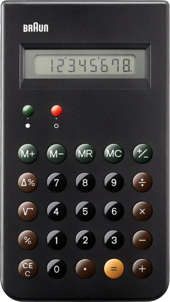 Calculatrice portable Braun 66030 avec étui de protection noir classique