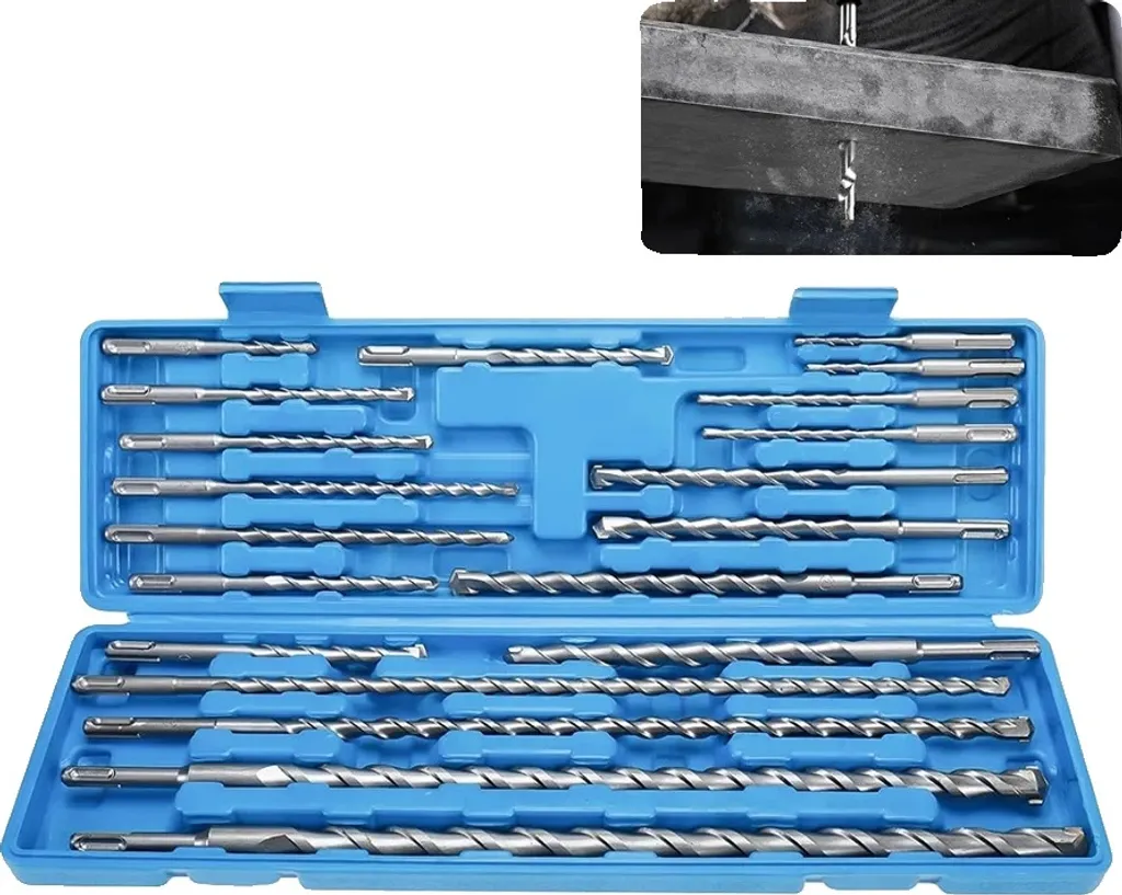 Set de forets béton SDS Plus haute résistance 20 pièces tailles 5-20mm
