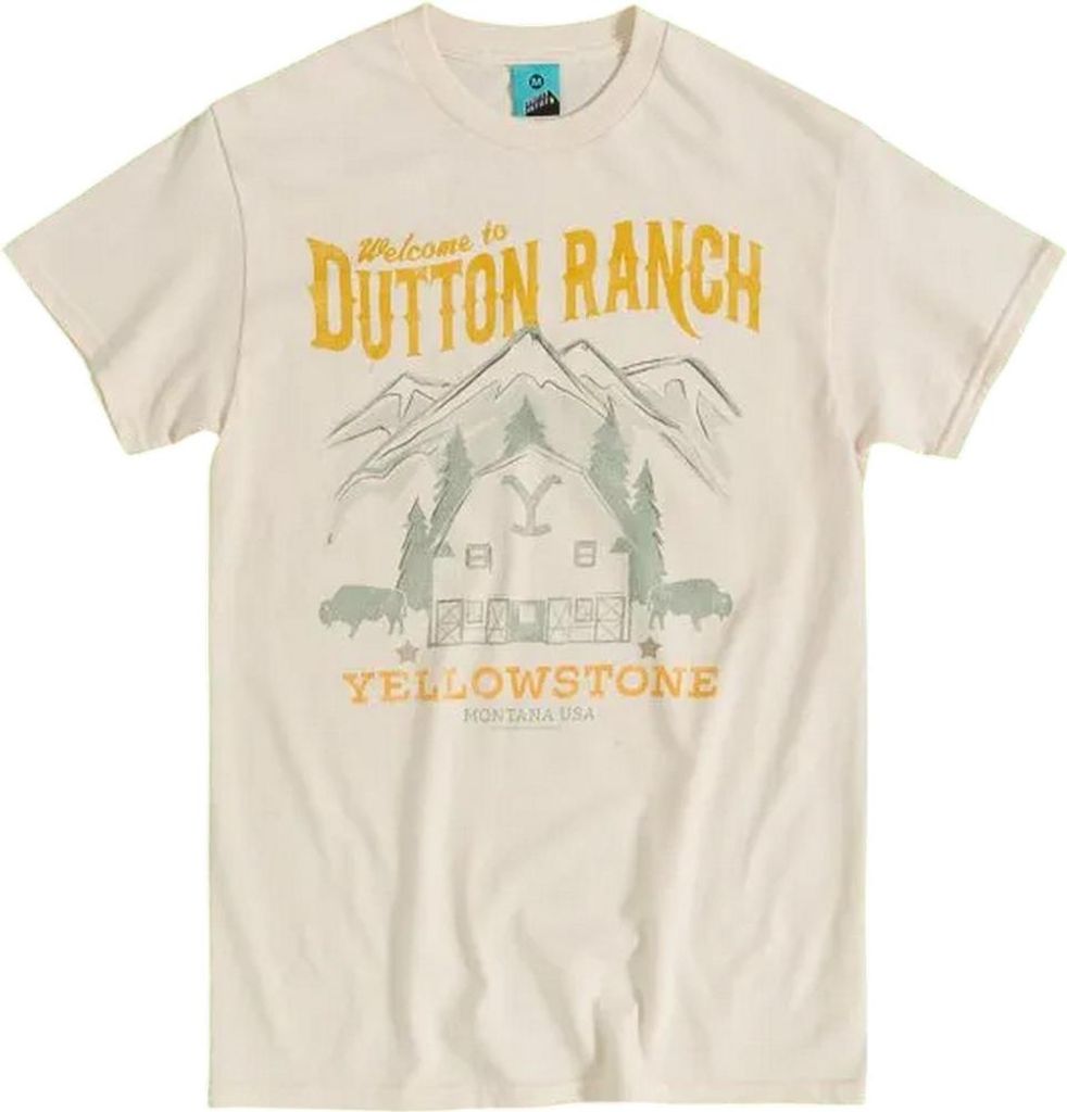 Yellowstone - "Welcome To Dutton Ranch" T-Shirt für Herren/Damen Uni TT468 (L) (Naturweiß)