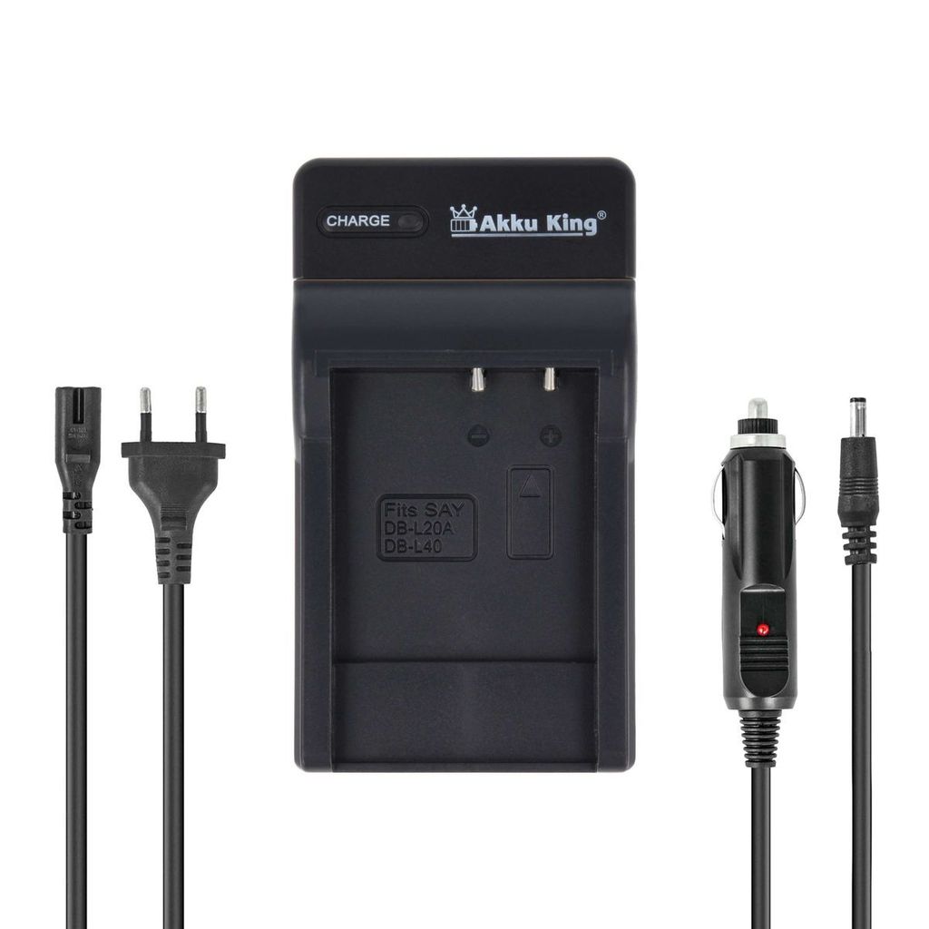 2in1 KFZ + Netz Ladegerät kompatibel mit Sanyo Akku DB-L40, DB-L40AU