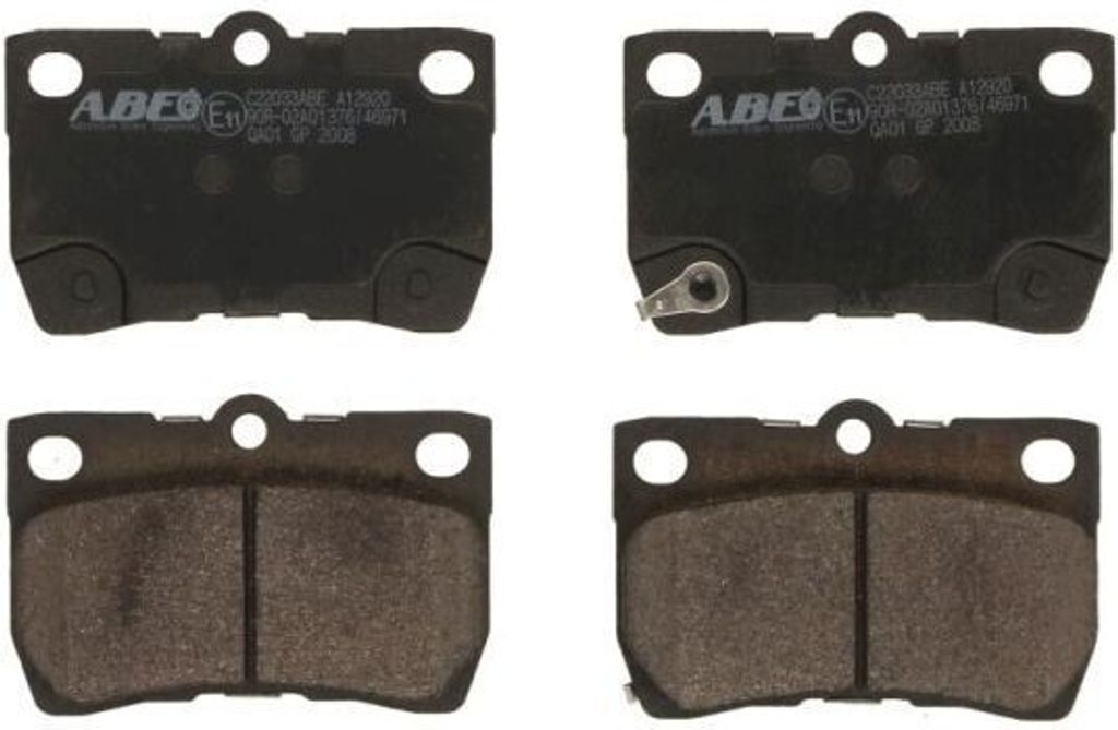 ABE Bremsbeläge Satz Hinten für TOYOTA MARK X I (GRX12) C22033ABE