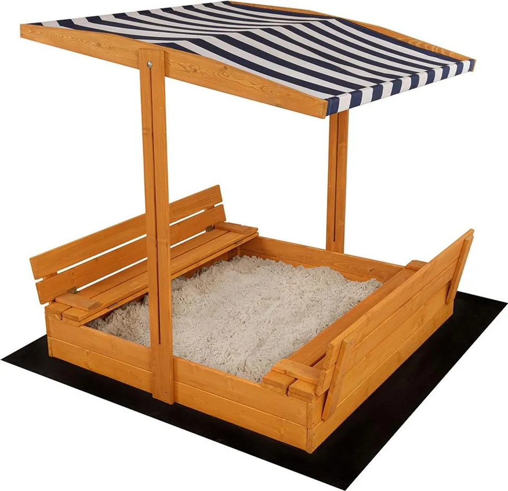 Bac à sable enfant Baby Mix pour le jardin avec auvent soleil bleu