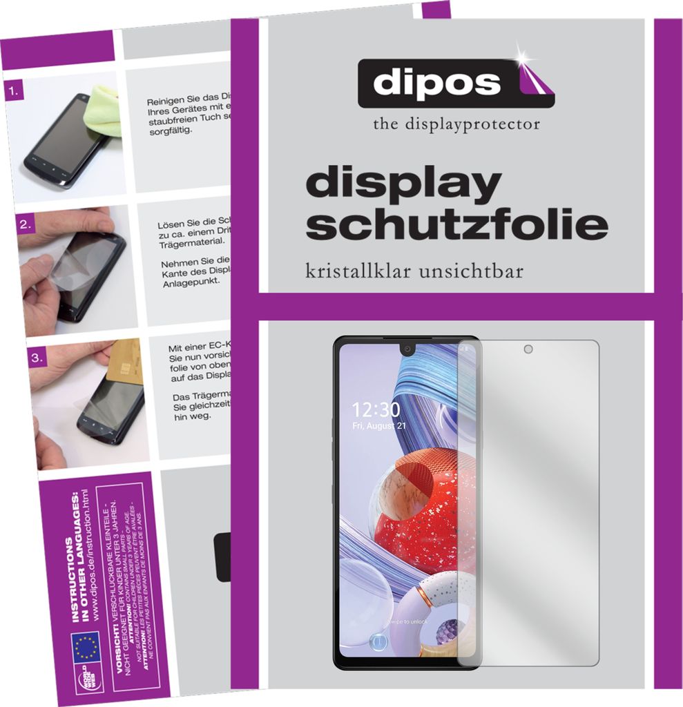 1x Schutzfolie für LG Stylo 6 klar Displayschutzfolie Folie Display Schutz dipos