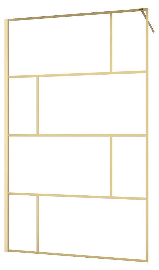 Duschwand 120×195 cm, Gold, Aluminium, 5 mm ESG, Siebdruck Produktbild 