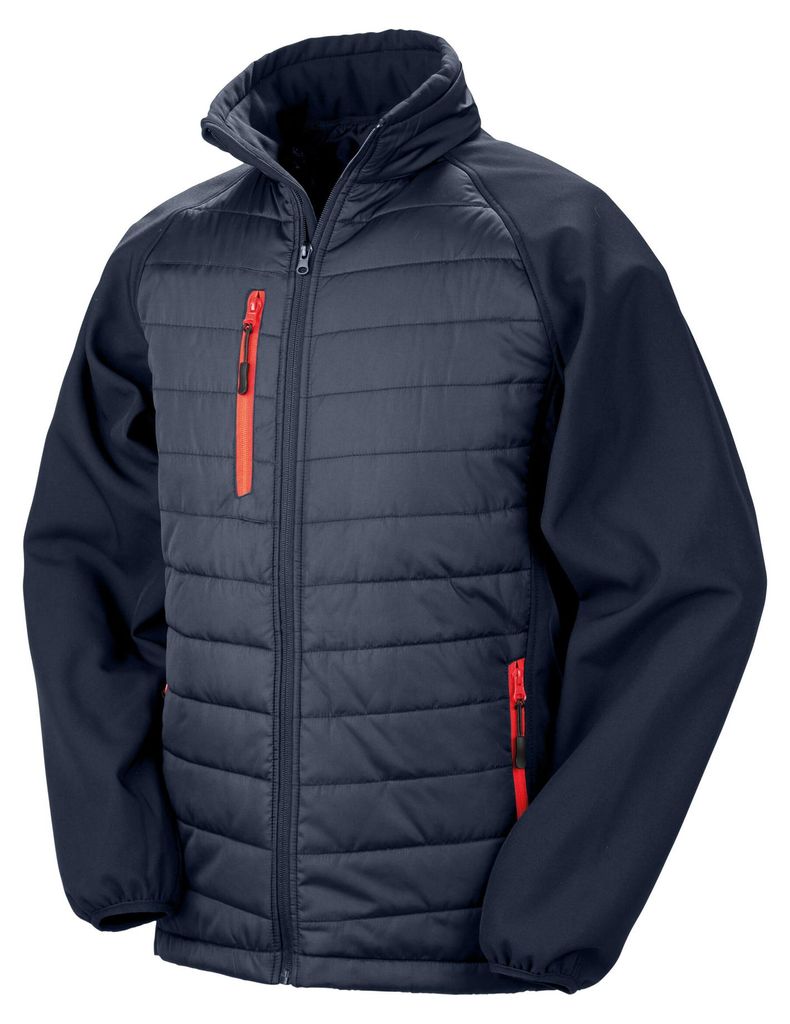 Result Genuine Recycled - "Compass" Softshelljacke für Herren FK3181 (XL) (Marineblau/Rot)
