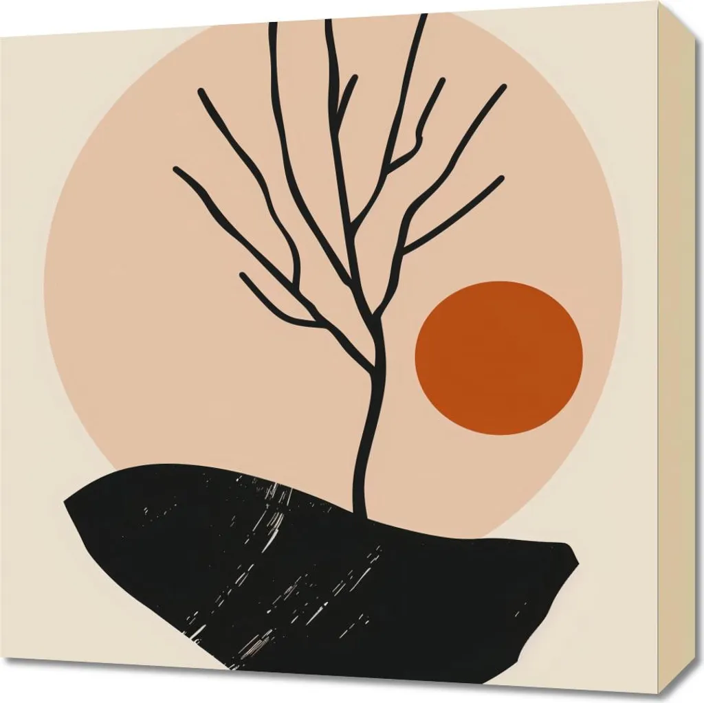 Quadro Moderno Albero Spoglio 50x50 | Arredamento Casa Contemporaneo