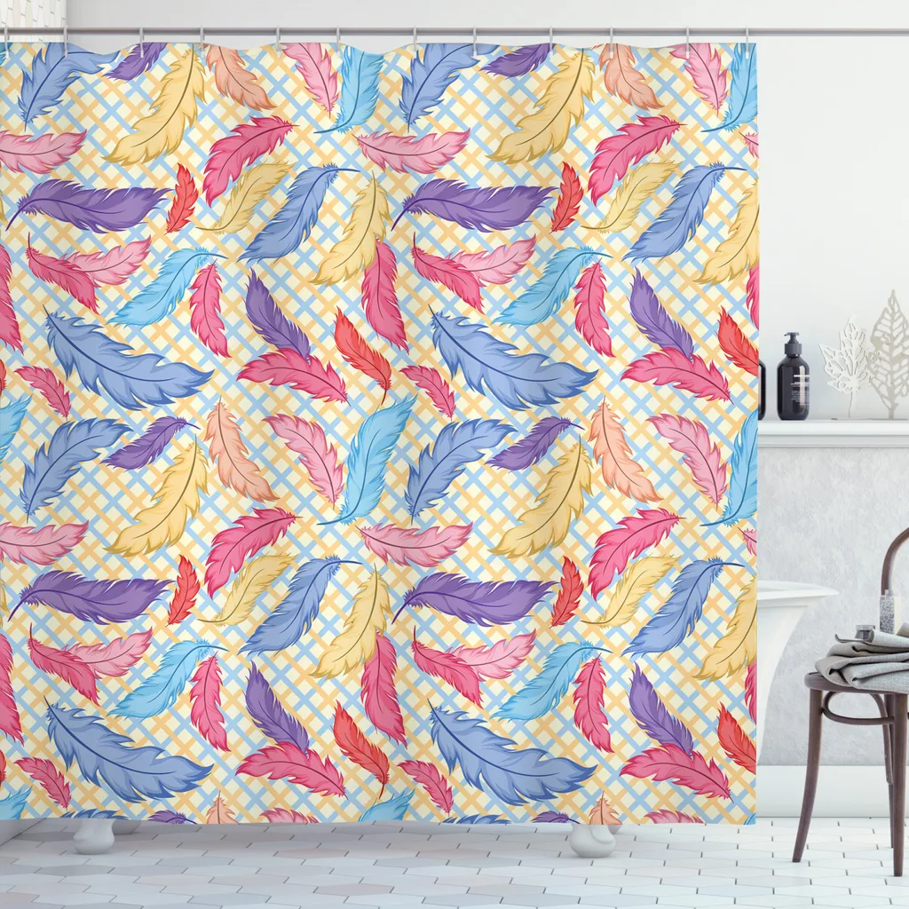 Tenda Doccia Antibatterica ABAKUHAUS 175x220 Tessuto Colorato