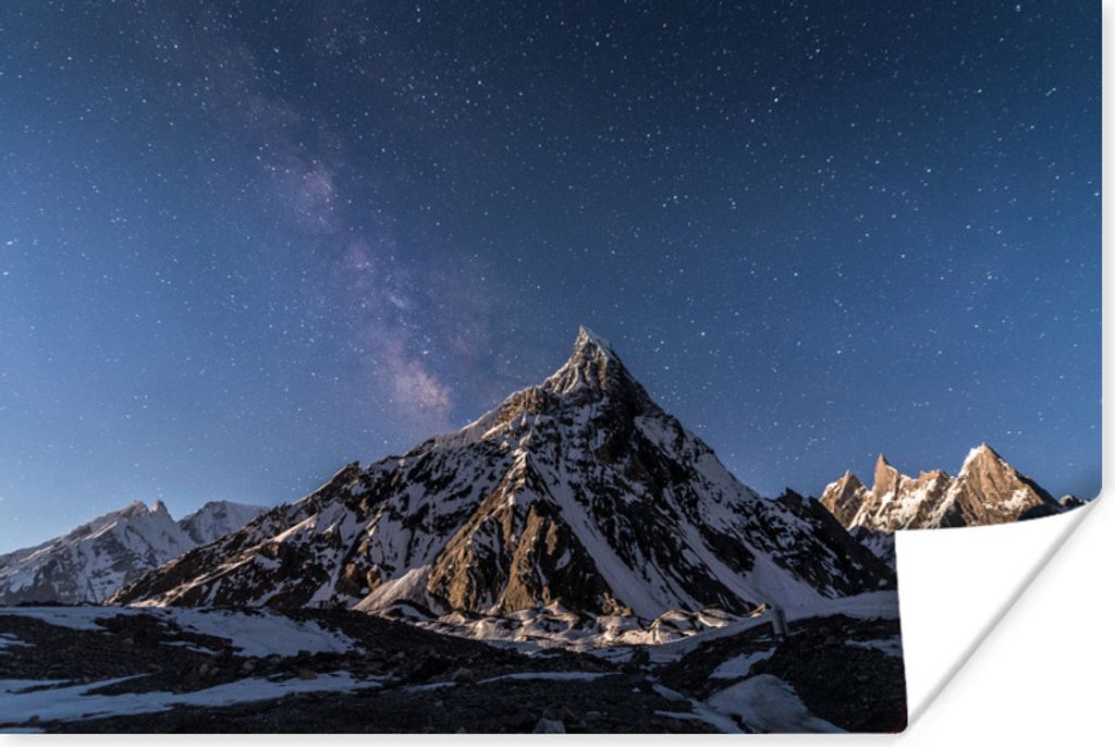 MuchoWow Poster Milchstraße über dem Berg K2 60x40 cm - Schlafzimmerdekoration